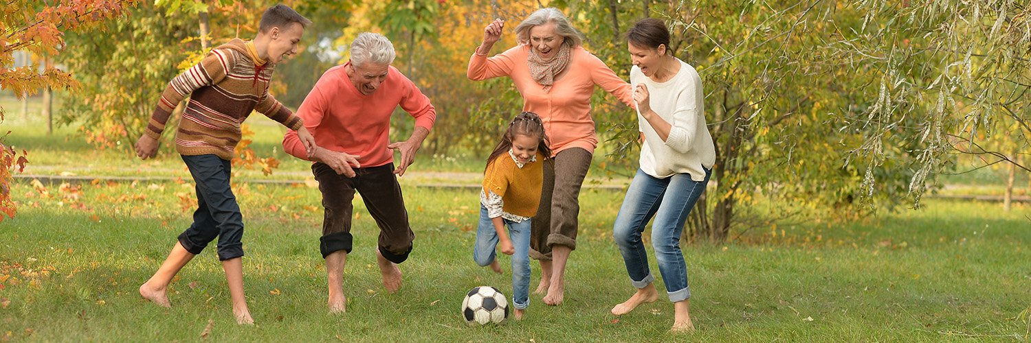 Famiglia durante l'attivit&agrave; sportiva